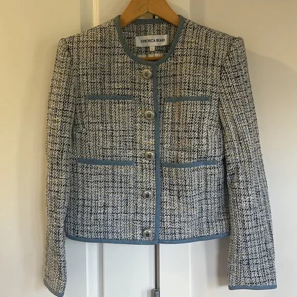 NEW Veronica Beard Darla Tweed Lady Jacket Blazer in Blue Multi | size 4 - Picture 7 of 14